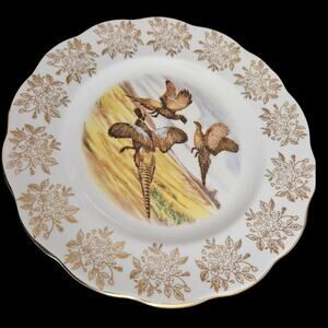 Royal Albert Bone China Pheasant Plate Gold Floral England